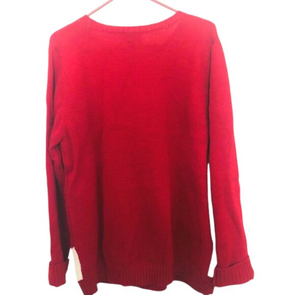 Karen Scott Singing with Santa Red Sweater XXL - Picture 6 of 8